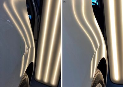 Advanced paintless dent repair on rear quarter panel in Sydney